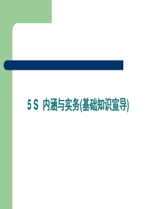 5S内涵与实务(基础知识)