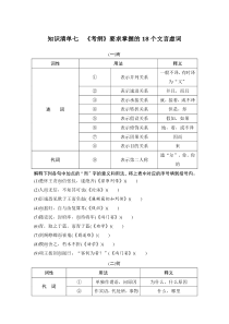 知识清单七　《考纲》要求掌握的18个文言虚词