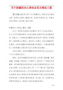 关于新疆四史心得体会范文精选5篇