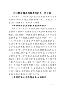 在主题教育生态文明典型案例剖析会上的发言