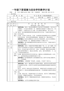 部编一年级下册道德与法治教学计划（表格）