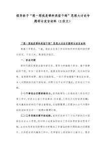 领导班子“想一想我是哪种类型干部”思想大讨论专题研讨发言材料（2份文）