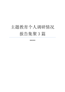 主题教育个人调研情况报告集聚3篇