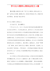 学习北斗精神心得体会范文4篇