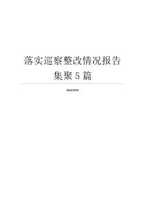 落实巡察整改情况报告集聚5篇