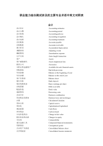 CPA英语词汇表