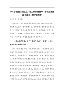 2023乡党委书记在区能力作风建设年活动成效经验分享会上的发言do