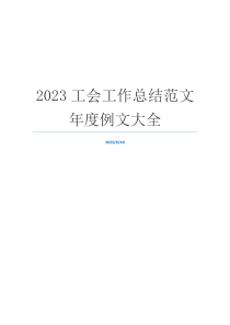 2023工会工作总结范文年度例文大全