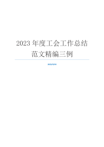 2023年度工会工作总结范文精编三例