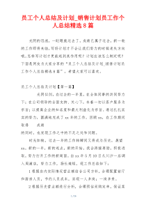 员工个人总结及计划_销售计划员工作个人总结精选8篇