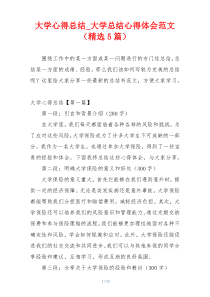 大学心得总结_大学总结心得体会范文（精选5篇）