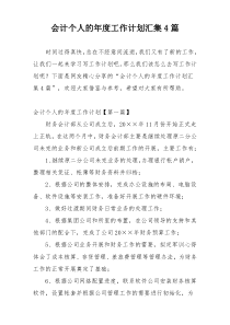 会计个人的年度工作计划汇集4篇