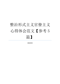 整治形式主义官僚主义心得体会范文【参考5篇】