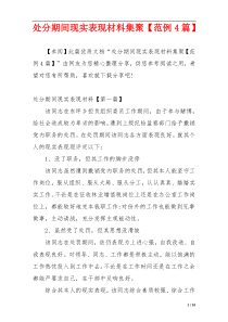 处分期间现实表现材料集聚【范例4篇】