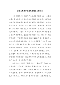 在全县康养产业发展推进会上的讲话