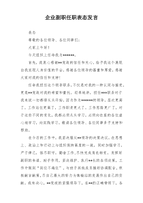 企业副职任职表态发言