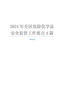 2024年全区危险化学品安全监管工作要点4篇