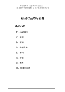 5S活动推行的技巧与实务