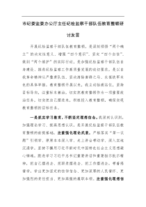 纪委监委主任纪检监察干部教育整顿研讨发言参考范文