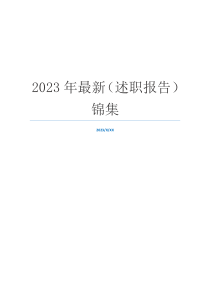 2023年最新（述职报告）锦集