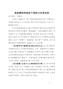 我是哪种类型的干部研讨发言材料