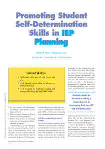 Self Determination skills in IEP planning