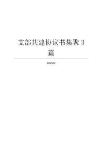 支部共建协议书集聚3篇