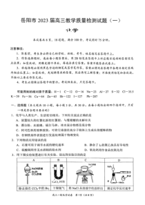 湖南省岳阳市2023界高三教学质量监测（一）化学试卷