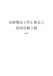 巡察整改工作汇报会上的讲话稿3篇