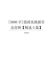 [3000字]思政实践报告及范例【精选5篇】