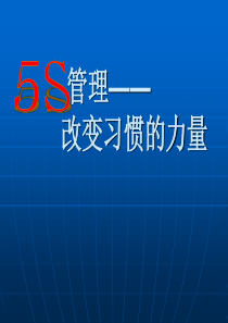 5S管理改变习惯的力量