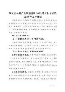 区文化体育广电和旅游局2023年工作总结及2024年工作计划