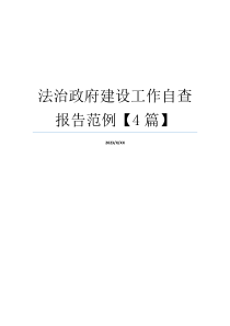 法治政府建设工作自查报告范例【4篇】