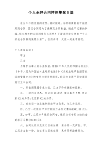 个人承包合同样例集聚5篇