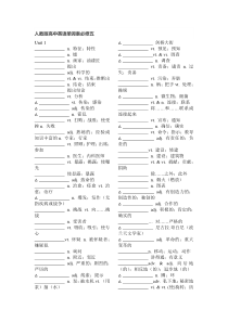 人教版高中英语单词表必修五默写版