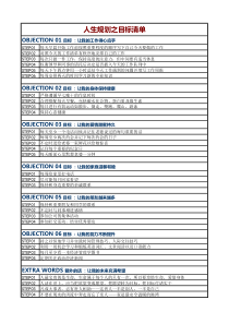 人生规划之目标清单