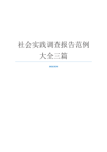 社会实践调查报告范例大全三篇