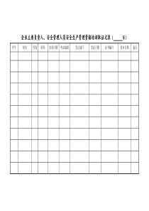 企业主要负责人、安全管理人员安全生产管理资格培训取证记录