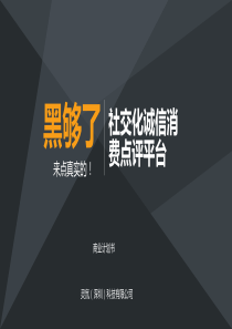 《黑够了》社交化诚信点评平台 商业计划书