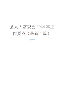 县人大常委会2024年工作要点（最新4篇）