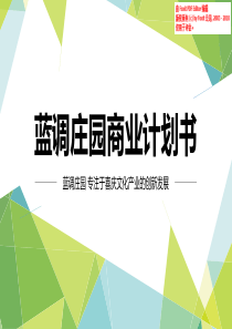 【蓝调庄园】 一站式婚礼策划、婚恋喜庆、衍生服务共享经营 商业计划书