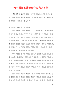 关于国际私法心得体会范文5篇