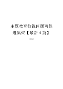 主题教育检视问题两促进集聚【最新4篇】