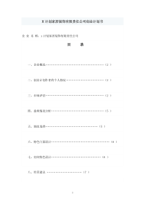 X计划家居装饰有限责任公司创业计划书