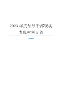 2023年度领导干部现实表现材料5篇