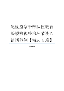 纪检监察干部队伍教育整顿检视整治环节谈心谈话范例【精选4篇】