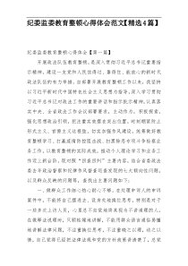 纪委监委教育整顿心得体会范文【精选4篇】