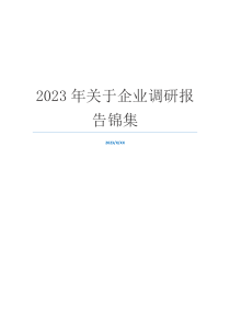 2023年关于企业调研报告锦集