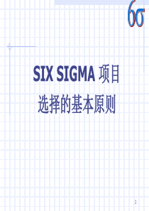 6SIGMA項目選擇原則