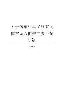 关于铸牢中华民族共同体意识方面关注度不足3篇